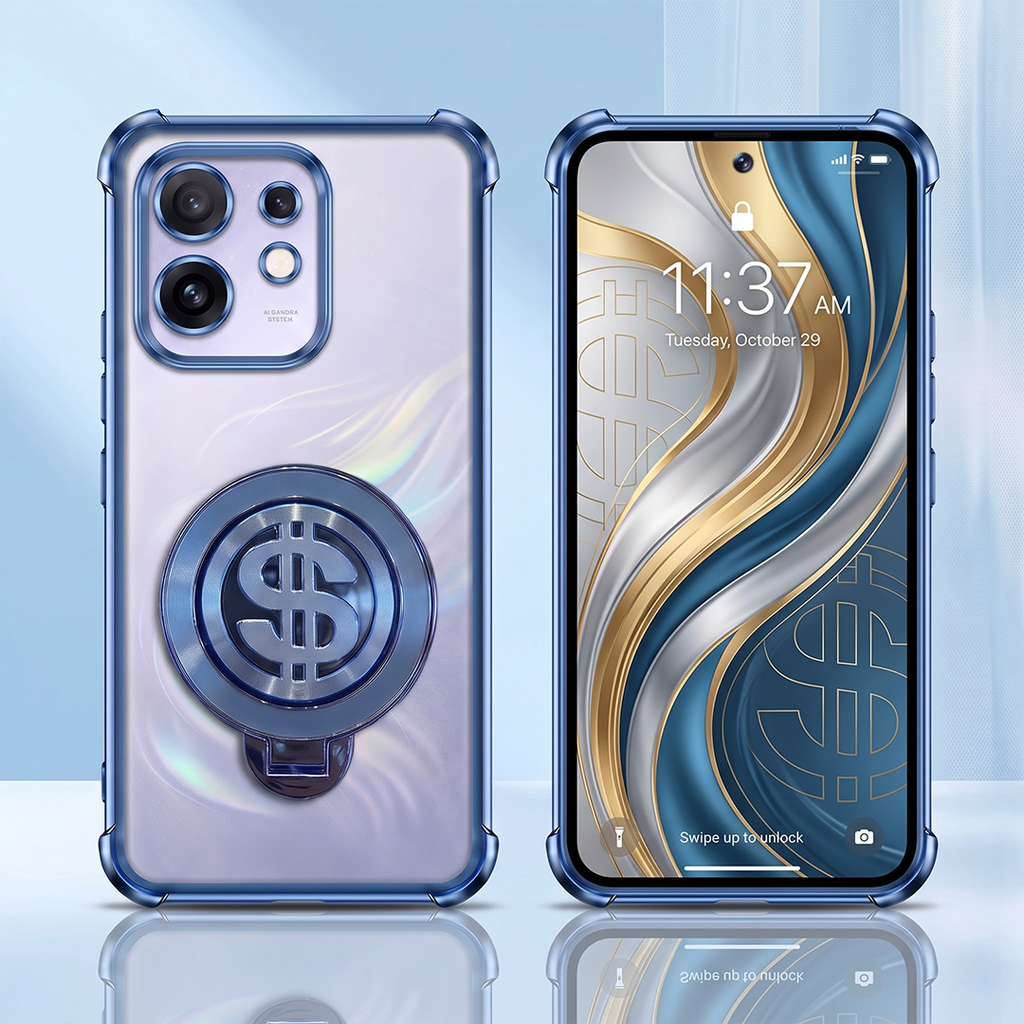Oppo Reno 16 5G Four Corner Airbags 100% Original Astro Money Magnet Rotating Dollar Case