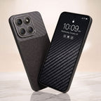 Motorola Edge 70 Fusion 5G Carbon Fiber Leather Hybrid Phone Case