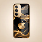 Oppo Reno 12 Pro 5G Luxury Wave Gold Electroplated Glass Phone Back Case