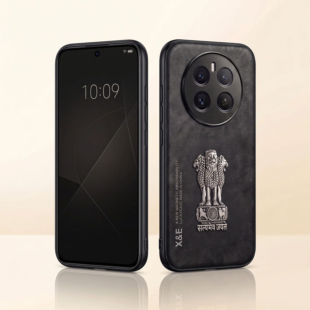 Realme 12 Pro+ 5G Metal Emblem Satyamev Jayate Comfortable Sheepskin Phone Case