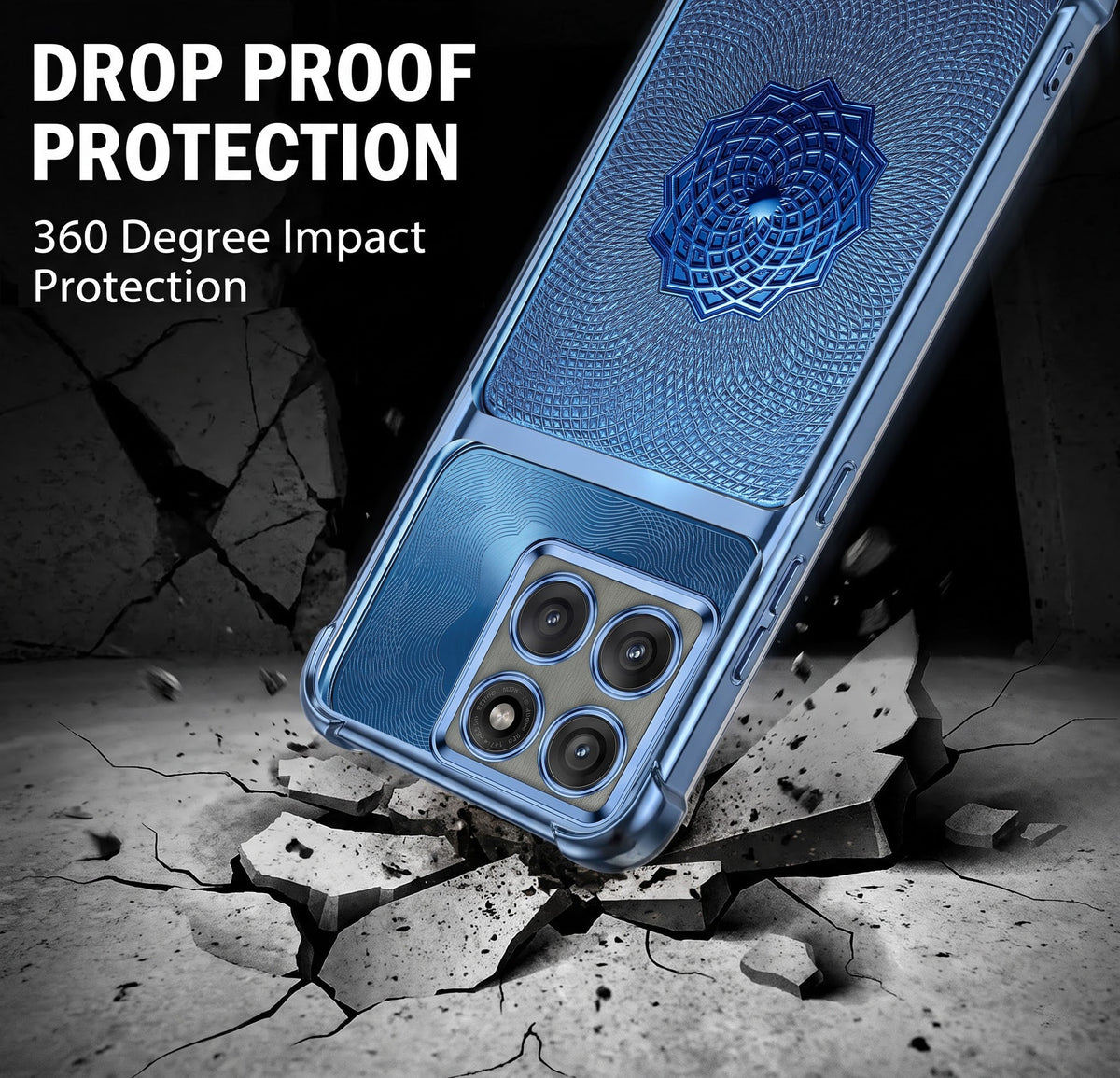 Motorola Edge 60 Pro 5G Blue Rose Luxe Dual-Tone Transparent Blue Airbags Case