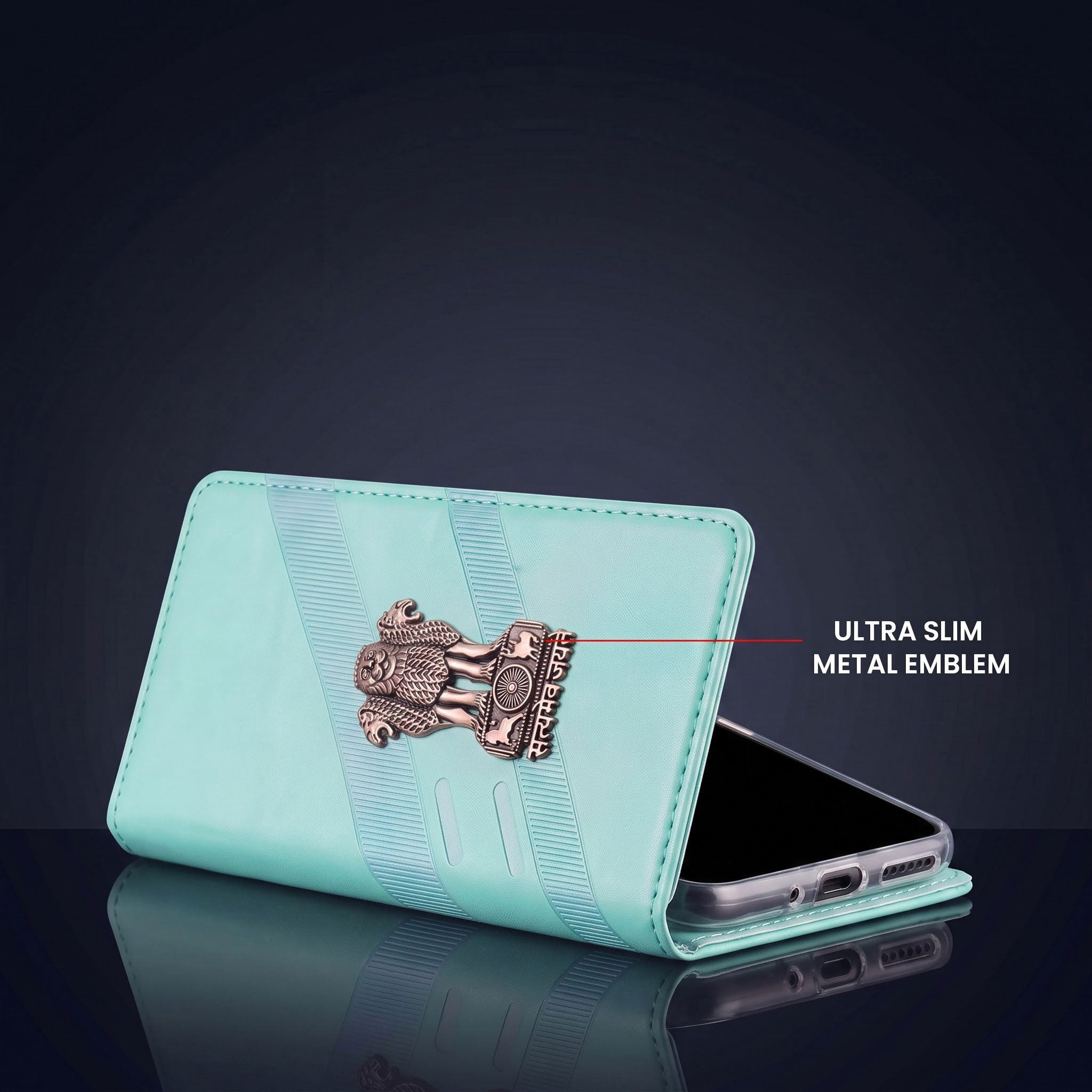 Vivo V50 5G Satyamev Jayate 3D Emblem Magnetic Flip Wallet Case
