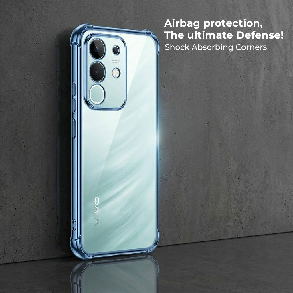 Vivo Y31 Pro 5G Anti-Yellow Electroplating Transparent Airbags Case