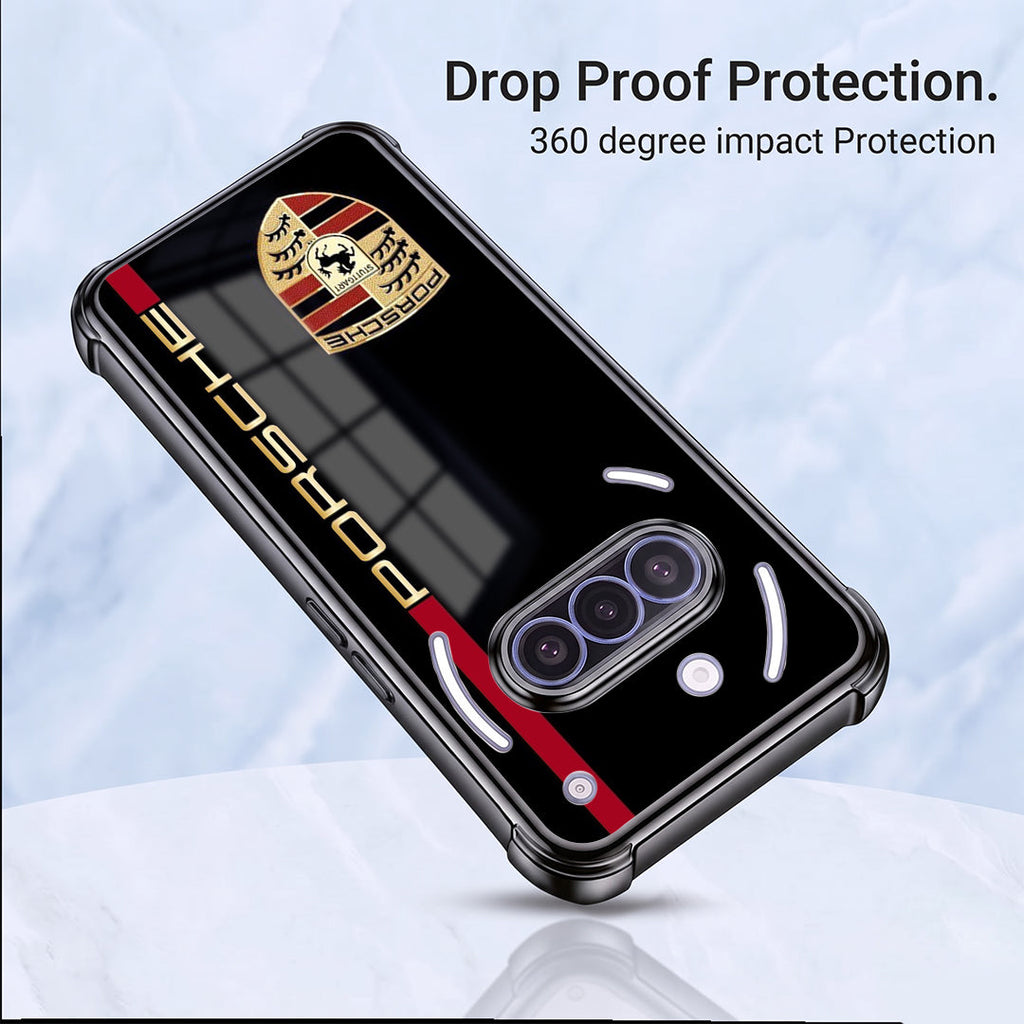 Nothing Phone 3a 5G Premium Porsche Logo Black Airbags Printed Back Case