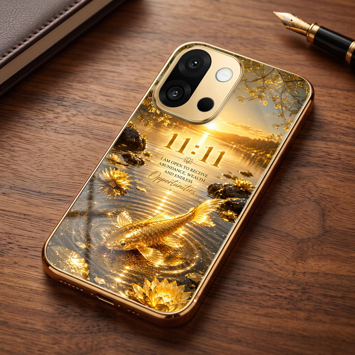 OnePlus 13s 5G 11:11 Manifestation Gold Electroplated Glass Phone Back Case
