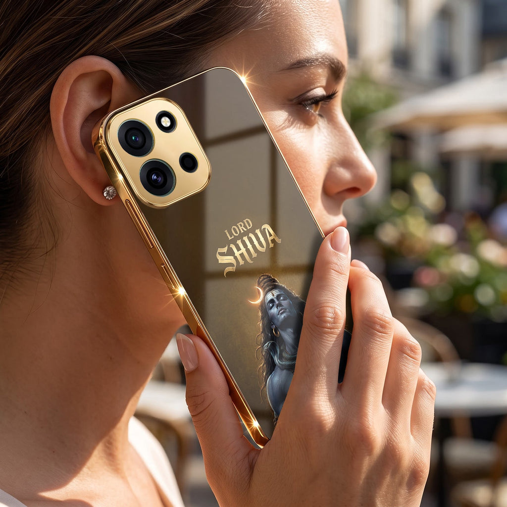 OnePlus Nord 6 5G Lord Shiva Gold Electroplated Glass Phone Back Case