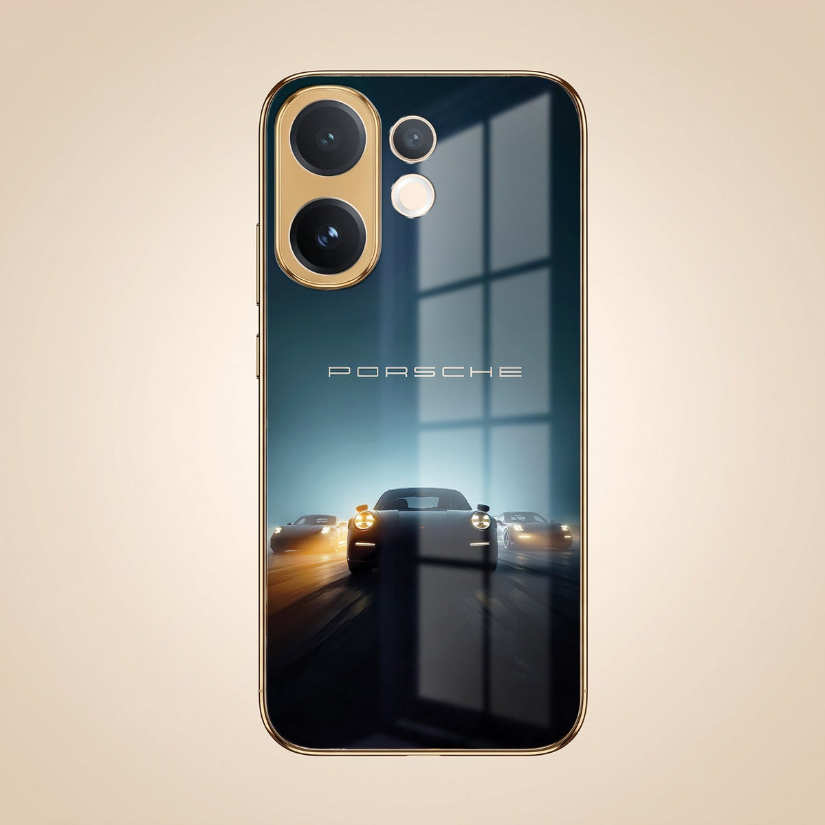 Vivo T4 Pro 5G Porsche Luxury Gold Electroplated Glass Phone Back Case