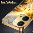 Vivo T5x 5G 11:11 Manifestation Gold Electroplated Glass Phone Back Case