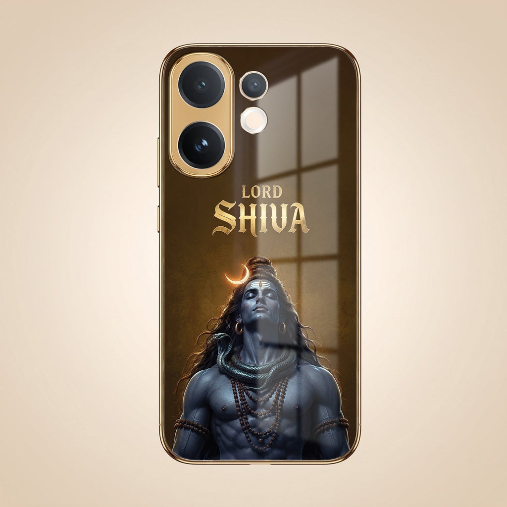 Vivo T4 Pro 5G Lord Shiva Gold Electroplated Glass Phone Back Case