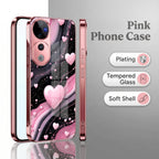 Vivo V40 Pro 5G Love Sparkle Pink Electroplated Glass Phone Back Case