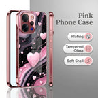Vivo V70 5G Love Sparkle Pink Electroplated Glass Phone Back Case