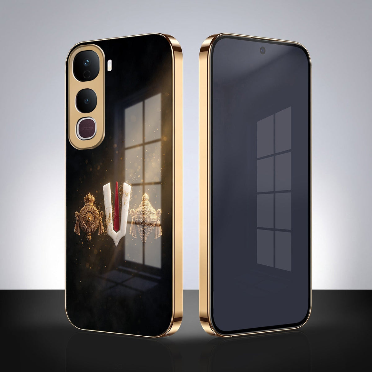 Vivo Y400 Pro Royal Heritage Edition Gold Electroplated Glass Phone Back Case