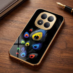 Redmi Note 15 Pro+ 5G Multi-Feather Peacock Gold Electroplated Glass Phone Back Case