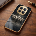 Redmi Note 15 Pro+ 5G Running Horses Gold Electroplated Glass Phone Back Case
