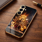 Samsung Galaxy A36 5G Lord Narasimha Gold Electroplated Glass Phone Back Case