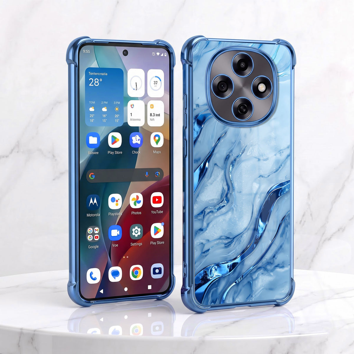 Oppo F31 Pro 5G Marvel Texture Blue Airbags Printed Back Case