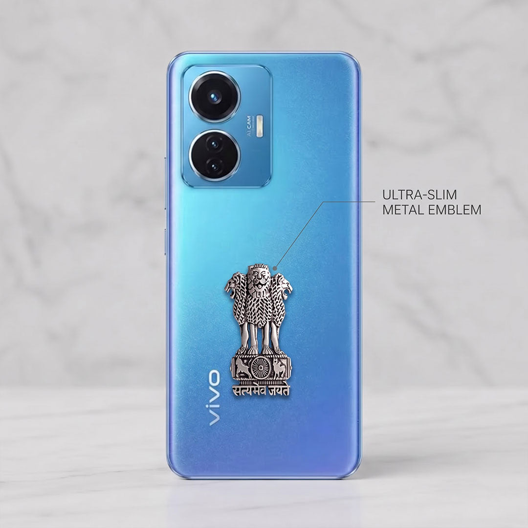 Vivo T1 5G Compatible Satyamev Jayate 3D Metal Emblem Sticker