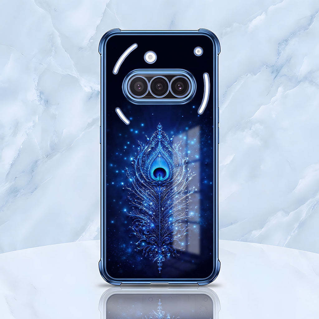 Nothing Phone 3a 5G Premium Peacock Feather Blue Airbags Printed Back Case