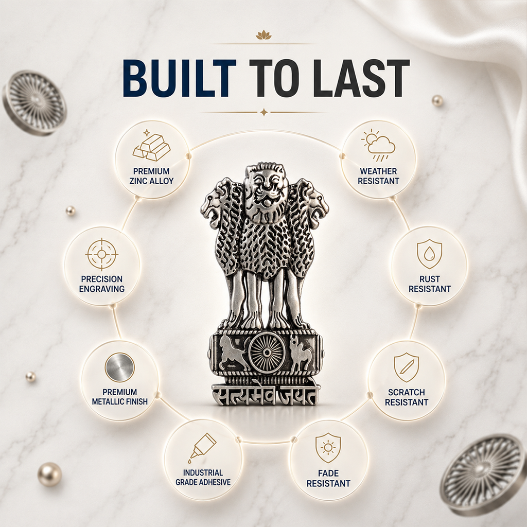 Vivo Y29 5G Compatible Satyamev Jayate 3D Metal Emblem Sticker