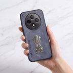 Oppo F27 Pro+ 5G Metal Emblem Satyamev Jayate Comfortable Sheepskin Phone Case