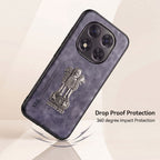 Redmi Note 14 Pro+ 5G Metal Emblem Satyamev Jayate Comfortable Sheepskin Phone Case