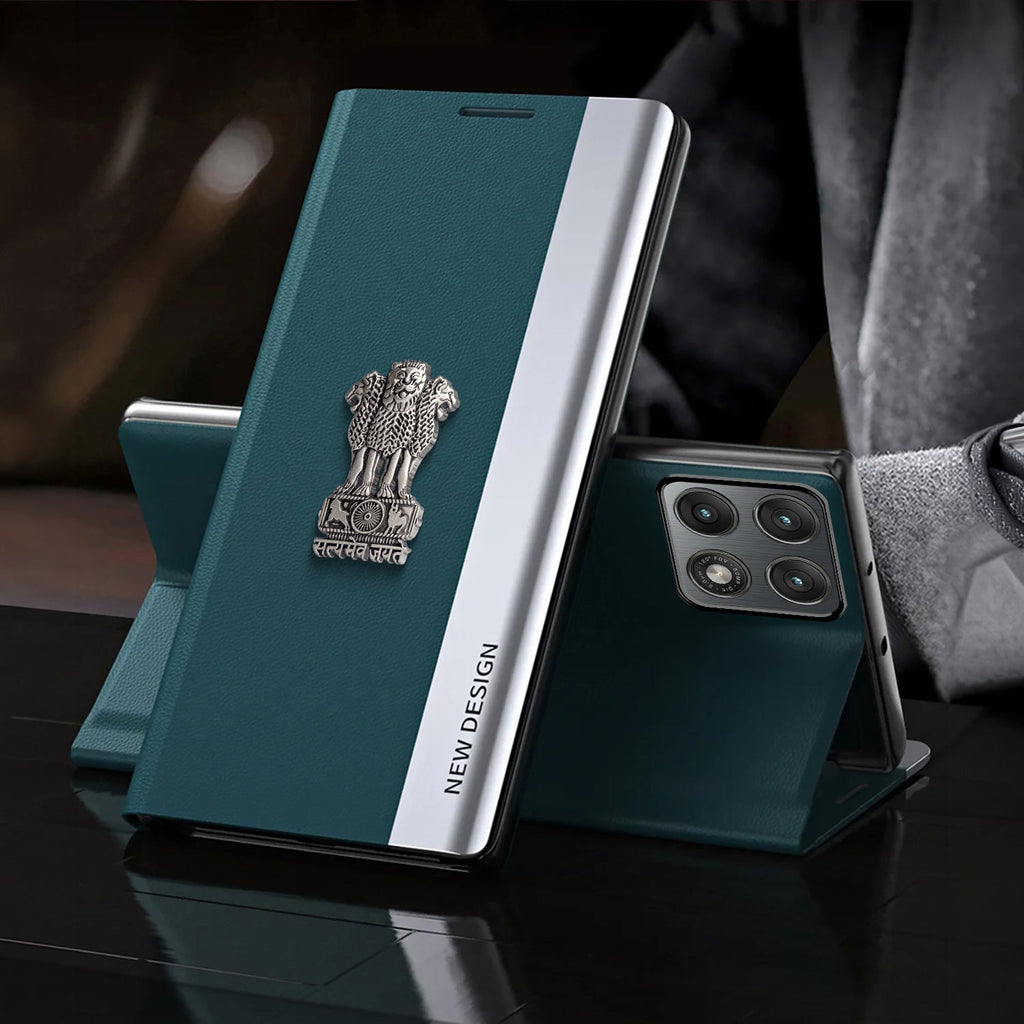 Motorola Edge 70 Pro 5G Satyamev Jayate Flip Leather Case