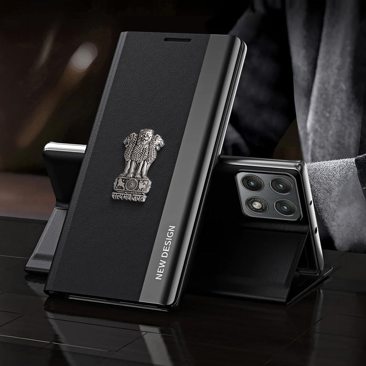 Motorola Edge 70 Pro 5G Satyamev Jayate Flip Leather Case