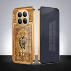 Redmi Note 15 Pro Plus 5G Premium Heritage Gold Electroplated Glass Phone Back Case