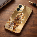 Vivo Y51 Pro 5G Luxury Lion Gold Electroplated Glass Phone Back Case