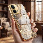 Vivo Y51 Pro 5G Luxury Horse Texture Gold Electroplated Glass Phone Back Case