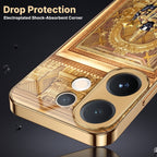 Vivo V60 5G Premium Heritage Gold Electroplated Glass Phone Back Case