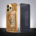 Oppo Reno 15 5G Premium Heritage Gold Electroplated Glass Phone Back Case
