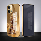 Vivo Y51 Pro 5G Luxury Lion Gold Electroplated Glass Phone Back Case