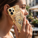 Oppo Reno 15 Pro Mini 5G Premium Heritage Gold Electroplated Glass Phone Back Case