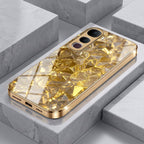 Vivo Y400 Pro 5G Golden Diamond Shatter Gold Electroplated Glass Phone Back Case