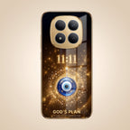 Redmi Note 15 Pro Plus 5G God’s Plan Evil Eye Gold Electroplated Glass Phone Back Case