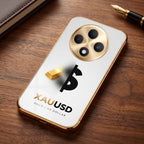 OppoF27 Pro+ 5G Luxury XAU/USD Gold Electroplated Glass Phone Back Case