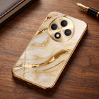 Oppo F27 Pro+ 5G Marvel Texture Gold Electroplated Glass Phone Back Case