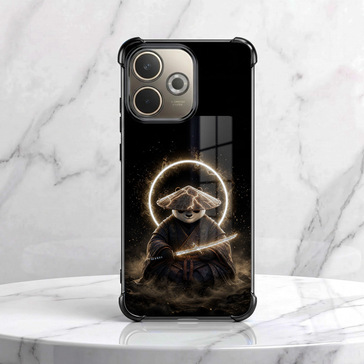 Oppo A5 Pro 5G Warrior Panda Black Airbags Printed Back Case