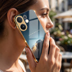 Vivo V60e 5G Porsche Luxury Gold Electroplated Glass Phone Back Case