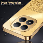 Redmi Note 15 Pro+ 5G Golden Tiger Face Gold Electroplated Glass Phone Back Case