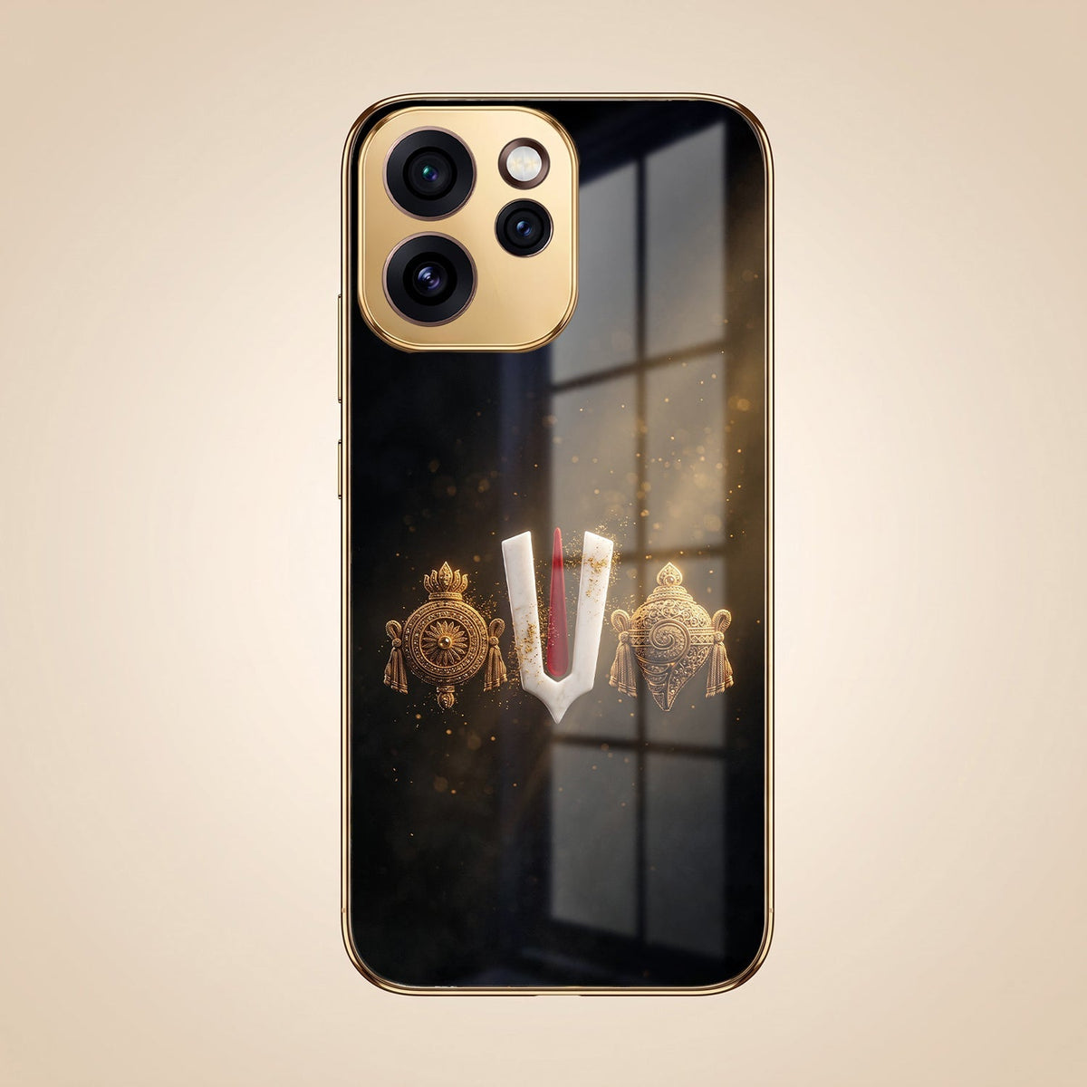Oppo Reno 15 Pro Mini 5G Royal Heritage Edition Gold Electroplated Glass Phone Back Case