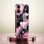 Vivo T5x 5G Love Sparkle Pink Electroplated Glass Phone Back Case