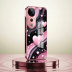 Vivo V40 Pro 5G Love Sparkle Pink Electroplated Glass Phone Back Case
