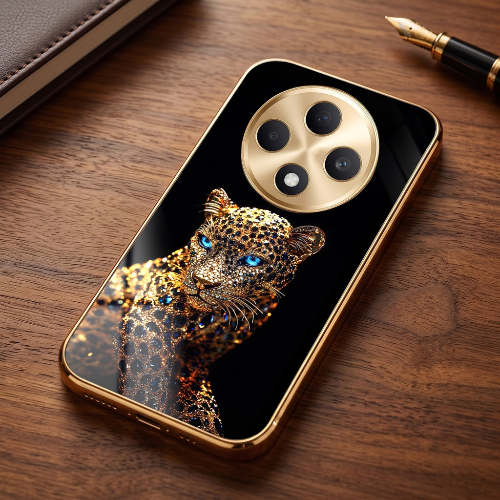 OPPO F27 Pro+ 5G Panther Gold Electroplated Glass Phone Back Case