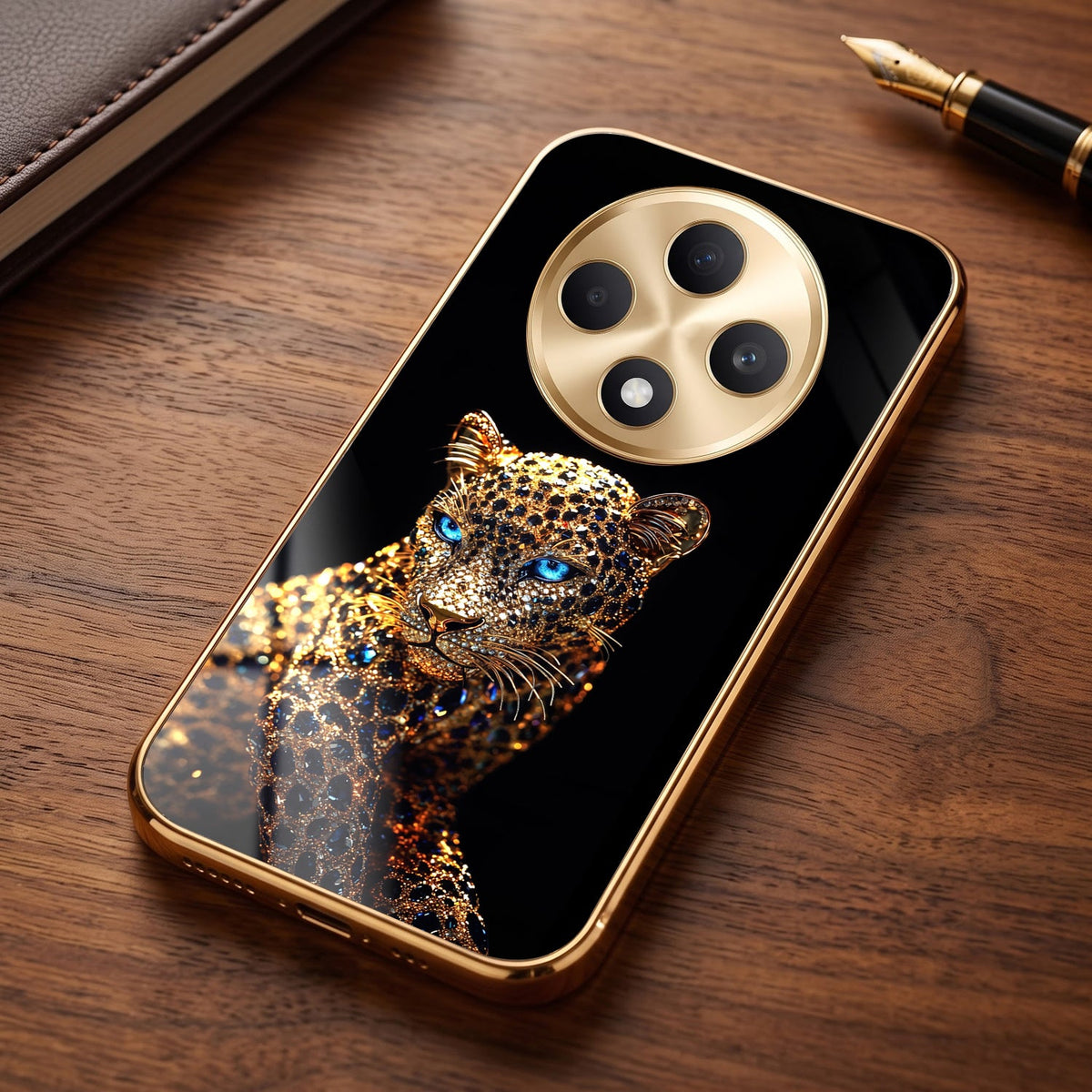 OPPO F27 Pro+ 5G Panther Gold Electroplated Glass Phone Back Case