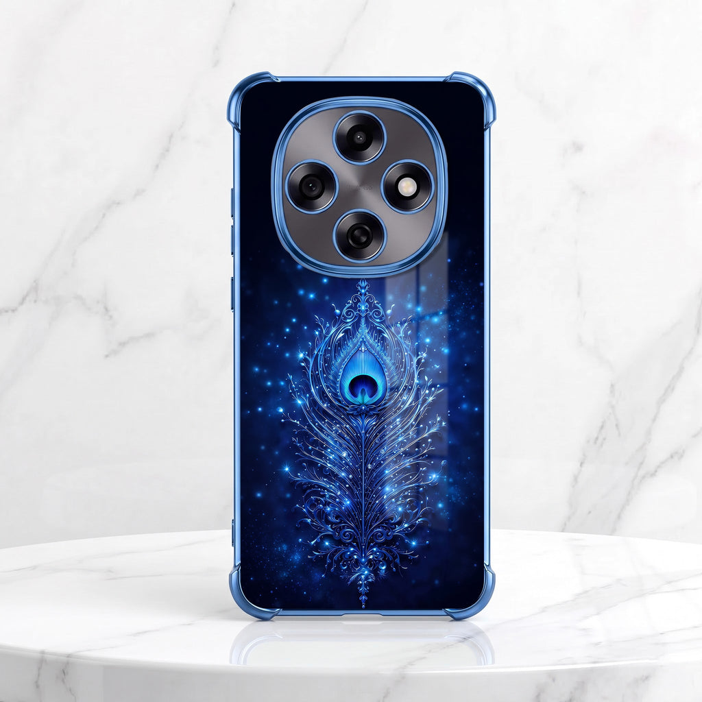 Oppo F31 Pro 5G Premium Peacock Feather Blue Airbags Printed Back Case