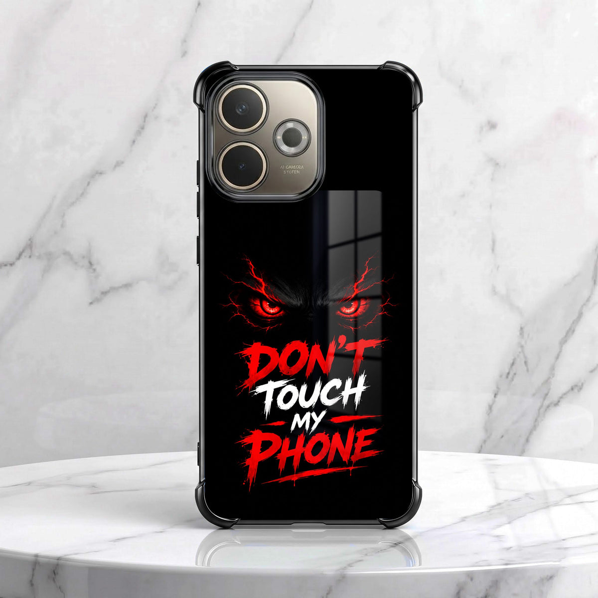 Oppo A5 Pro 5G Don't Touch My Phone Black Airbags Printed Back Case