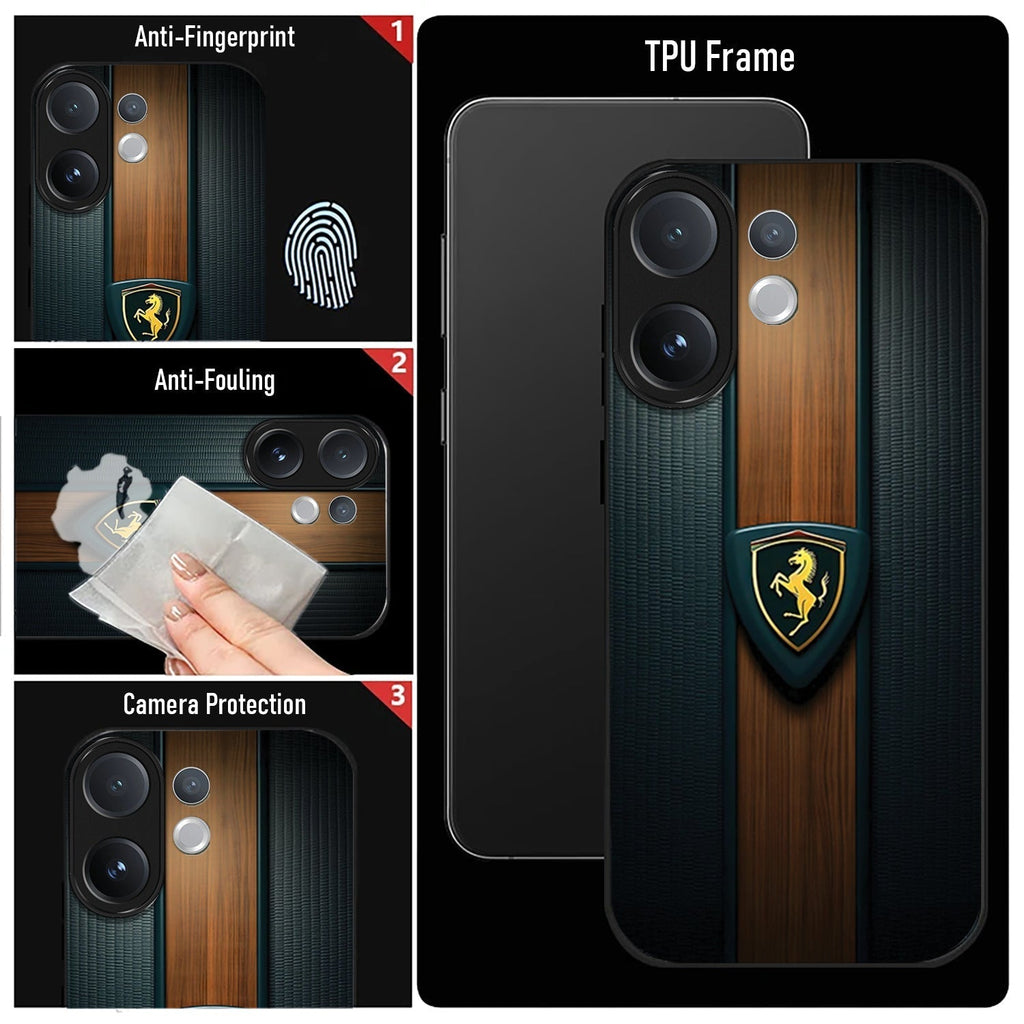 Vivo V60 5G Premium Acrylic Shockproof Glass Back Case (Royal Roadster)
