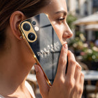 Vivo V60 5G Running Horses Gold Electroplated Glass Phone Back Case
